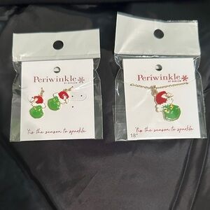 Grinch Christmas Earrings and Necklace Set